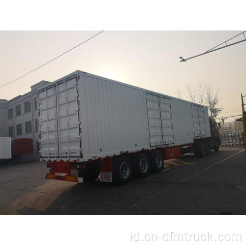 Truk Derek Semi Trailer Pengangkutan Kotak Stainless Steel